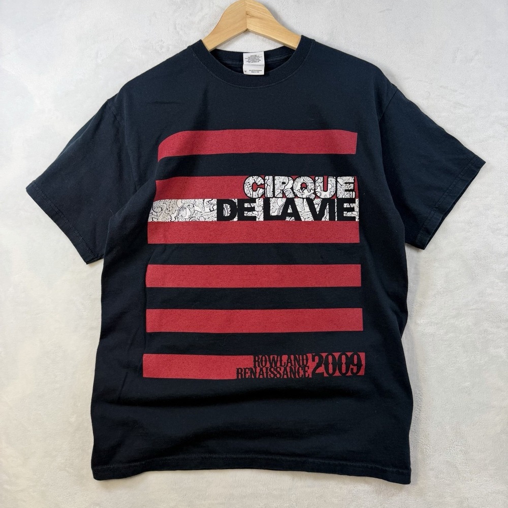 Vintage Cirque De La Vie Rowland Renaissance 2009 T-Shirt Mens Medium Black Red